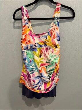 Maxine of Hollywood Multicolor Tropical One-Piece Swimsuit